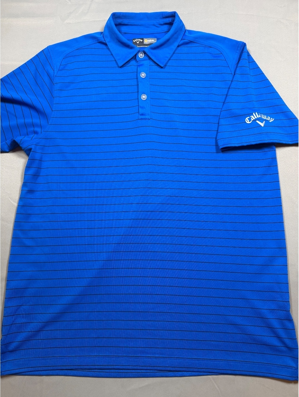 Callaway Opti-Dri blue striped polo shirt